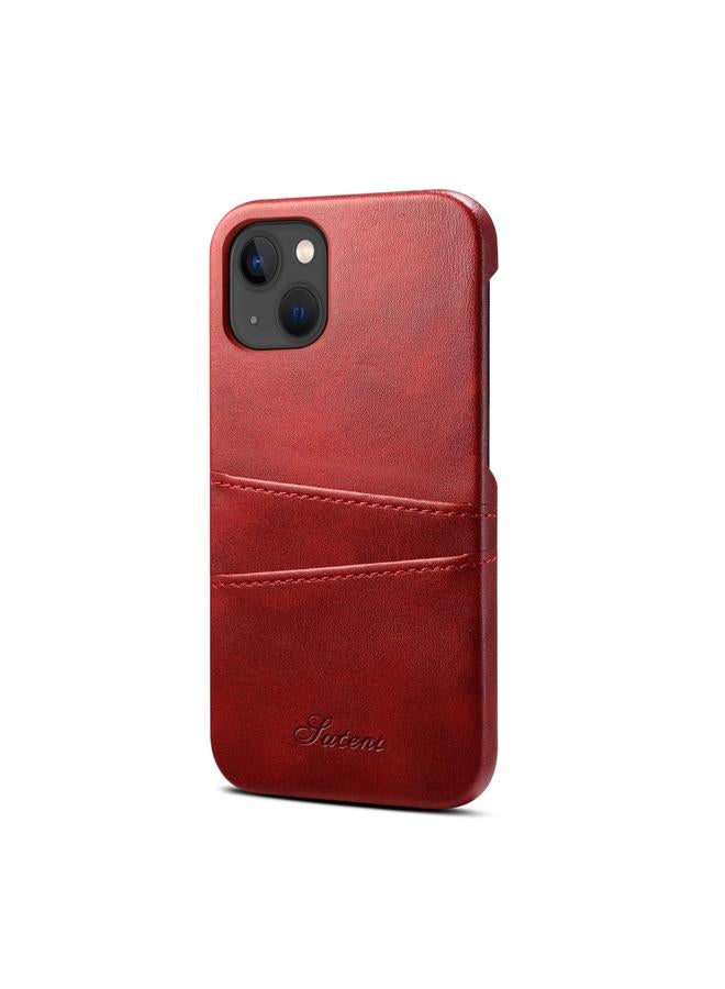 Suteni Case For iPhone 14 Calf Texture Card Slots Phone Case - Image 2
