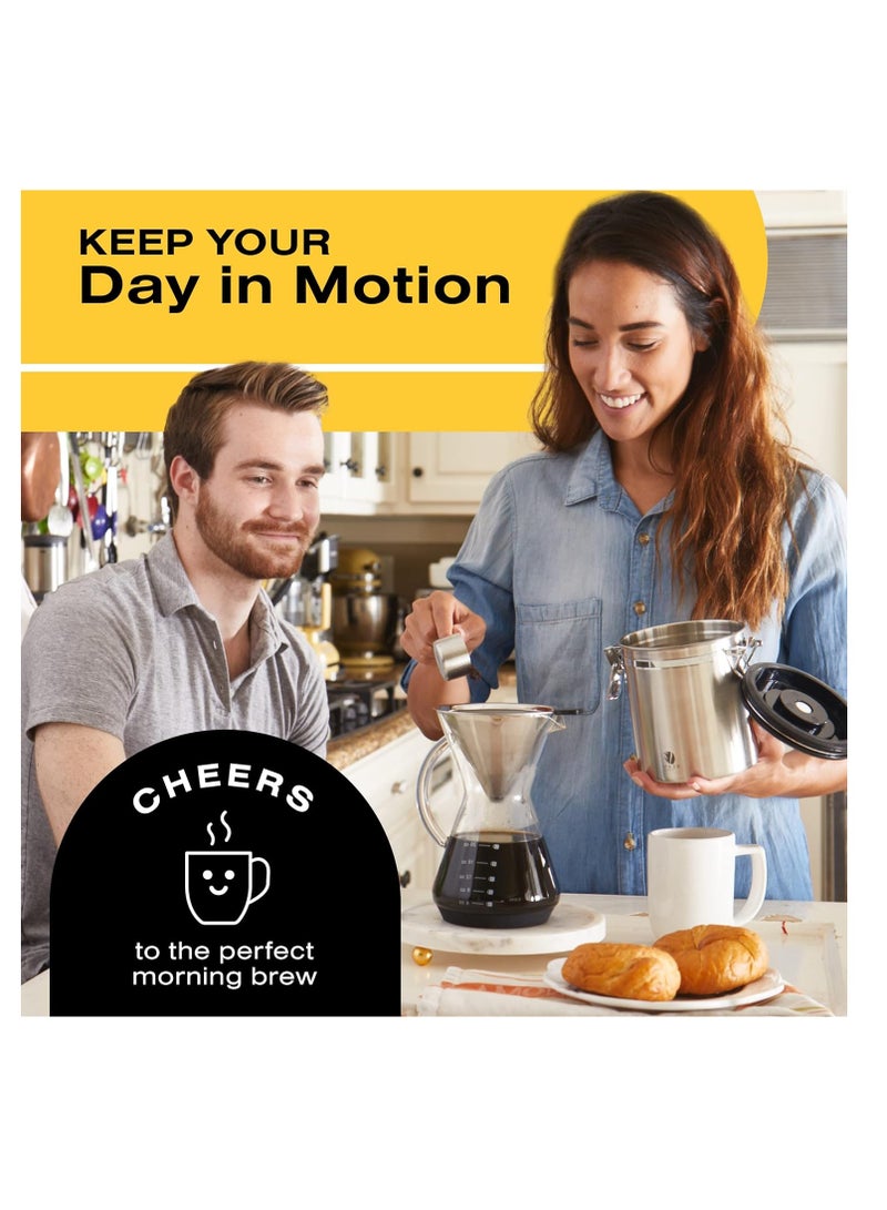 SYOSI Pour Over Coffee Maker 600ml Paperless Borosilicate Glass Carafe Reusable Stainless Steel Filter Manual Coffee Dripper Brewer for Home Office - Image 3