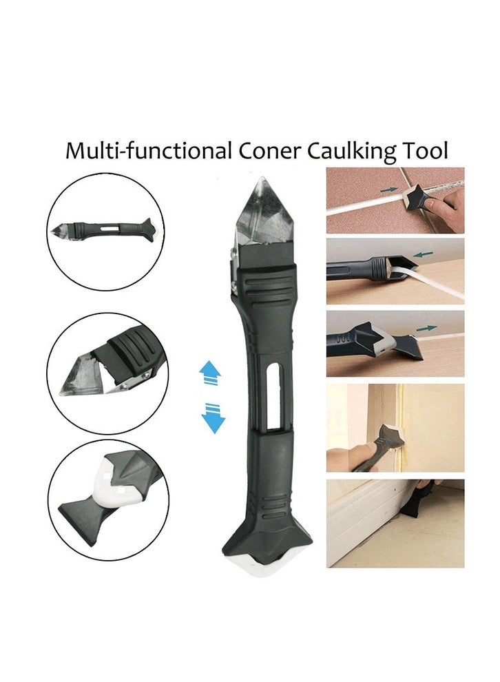 Caulking Tool Set 5 in 1- Stainless Steel Head Caulk Remover with 5 Replaceable Silicone Pads, Silicone Caulk + Plastic Scraper for Kitchen, Bathroom, Window and Sink Seams - Image 4