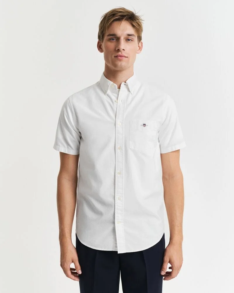 GANT  Regular Fit  Classic  Oxford Short Sleeve Shirt for Men | Best Price UAE