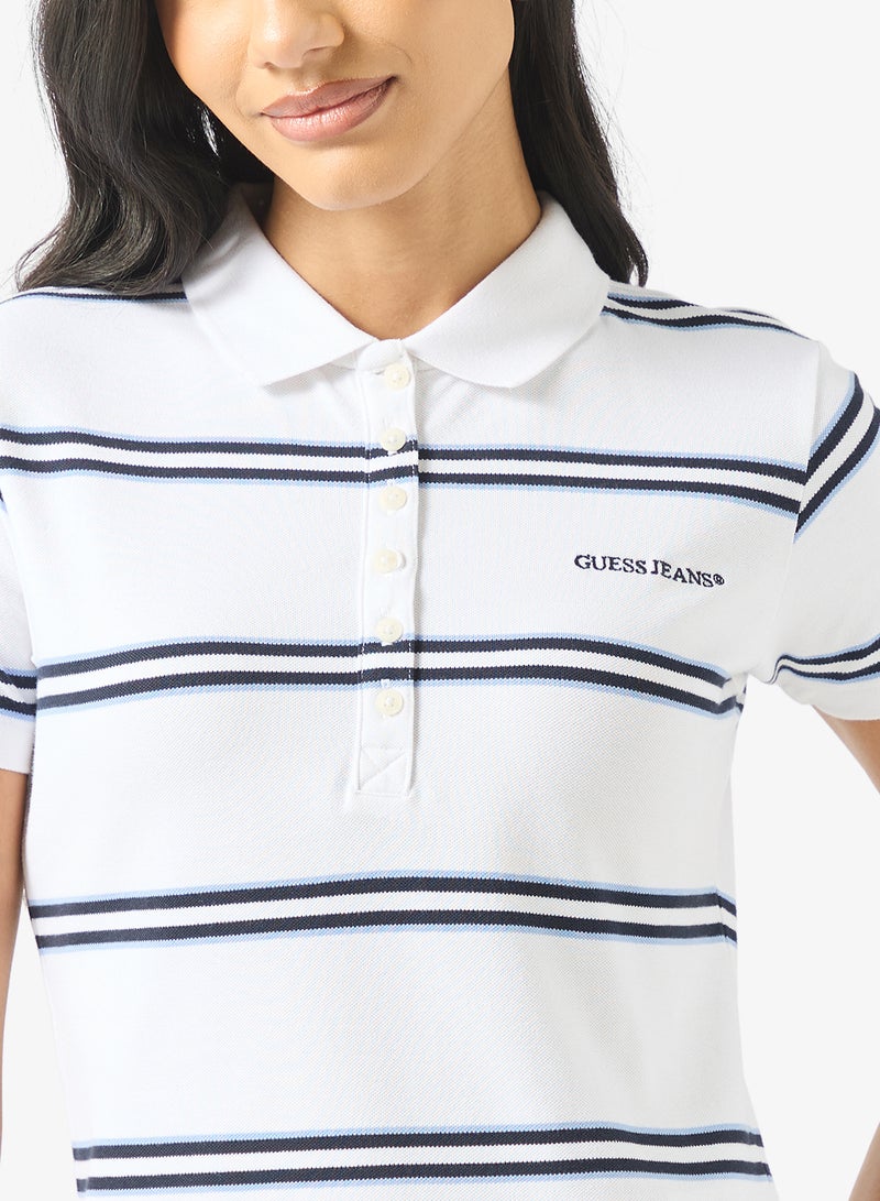 جس قميص بولو مخطط بتفاصيل شعار - Image 3