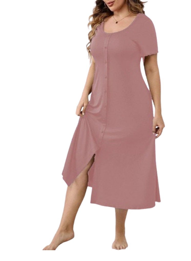 Half-sleeve home jalabiya - custom size - Pink 