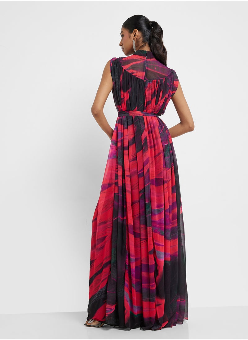 Virgos Lounge Printed High Neck Dress  - Image 2