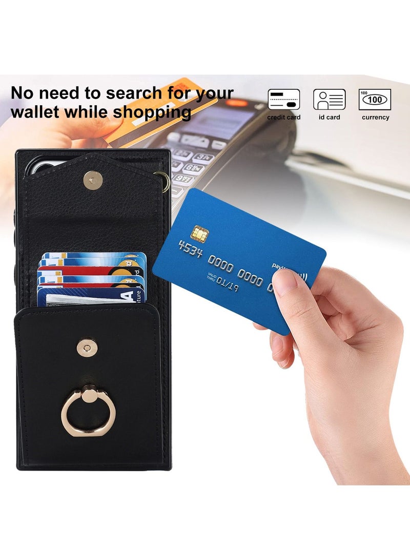 Samsung Galaxy S23 Ultra Case, S23 Ultra Protectorwith Wallet Case Card Holder Leather  360°Rotation Ring,S23U Back Cover with Kickstand Protective Bumper ,Designed for Samsung Galaxy S23 Ultra  - Image 5