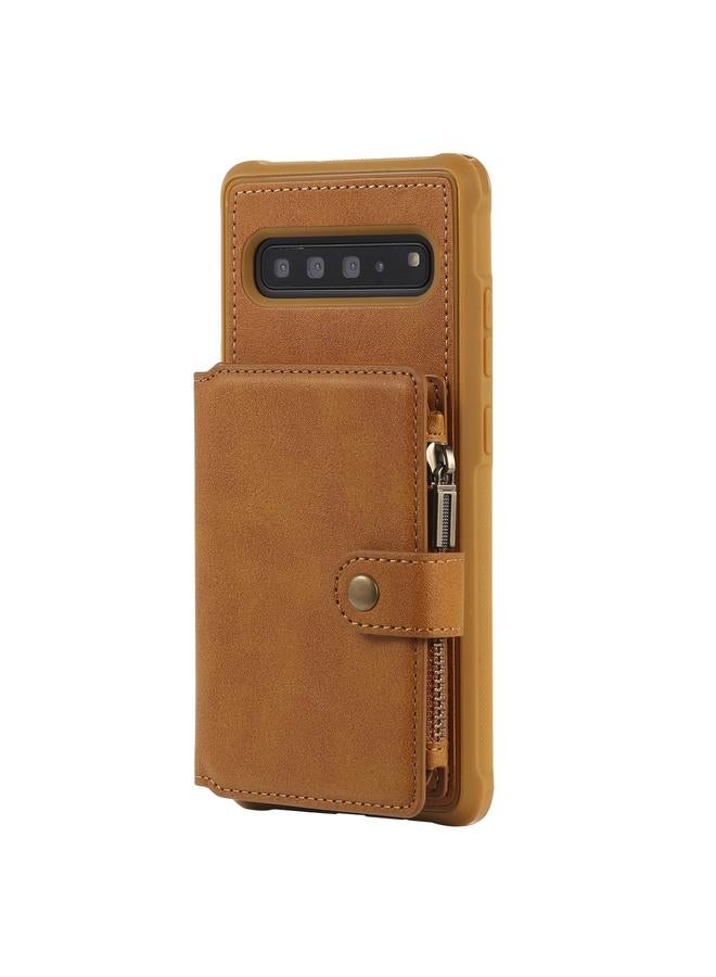 The Bros Case For Galaxy S10 5G Zipper Shockproof Protective Case with Card Slots & Bracket & Photo Holder & Wallet Function  - Image 2