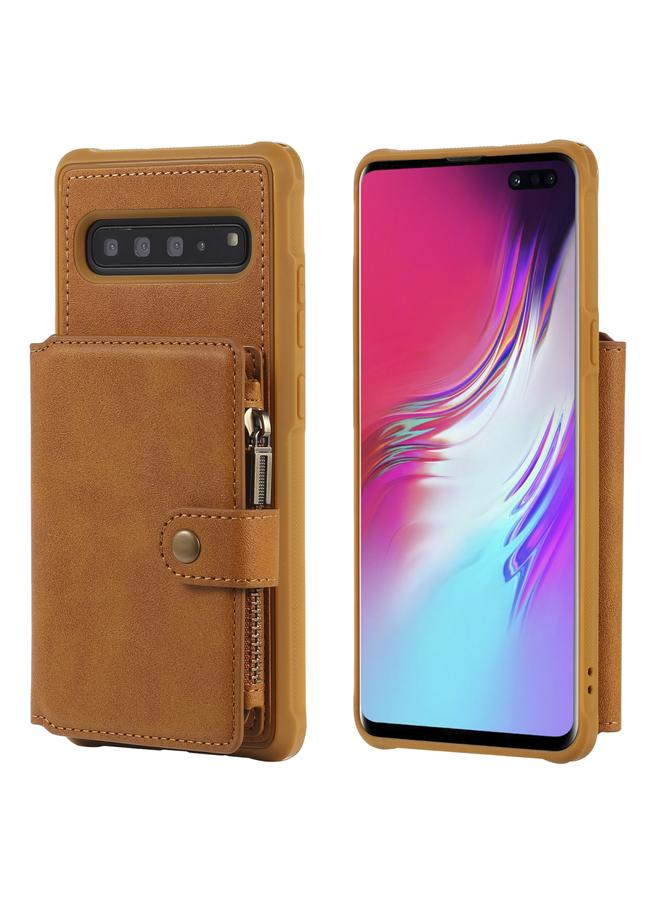 The Bros Case For Galaxy S10 5G Zipper Shockproof Protective Case with Card Slots & Bracket & Photo Holder & Wallet Function  - Image 1