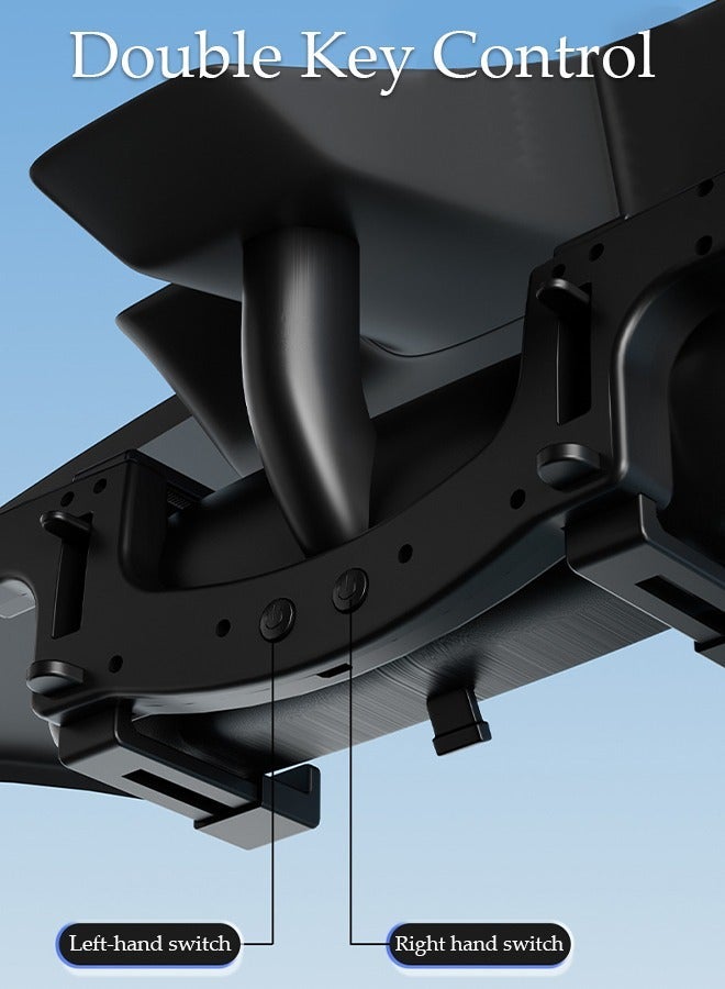 DUNISO USB Car Fan 12V for Car Interior Rear View Mirror, 360 Degree Adjustable 5 Inches Dual Head Car Clip Fan, Car Essentials Car Cooler Fan with Stepless Speed Regulation for Car/Vehicle SUV, RV - Image 4