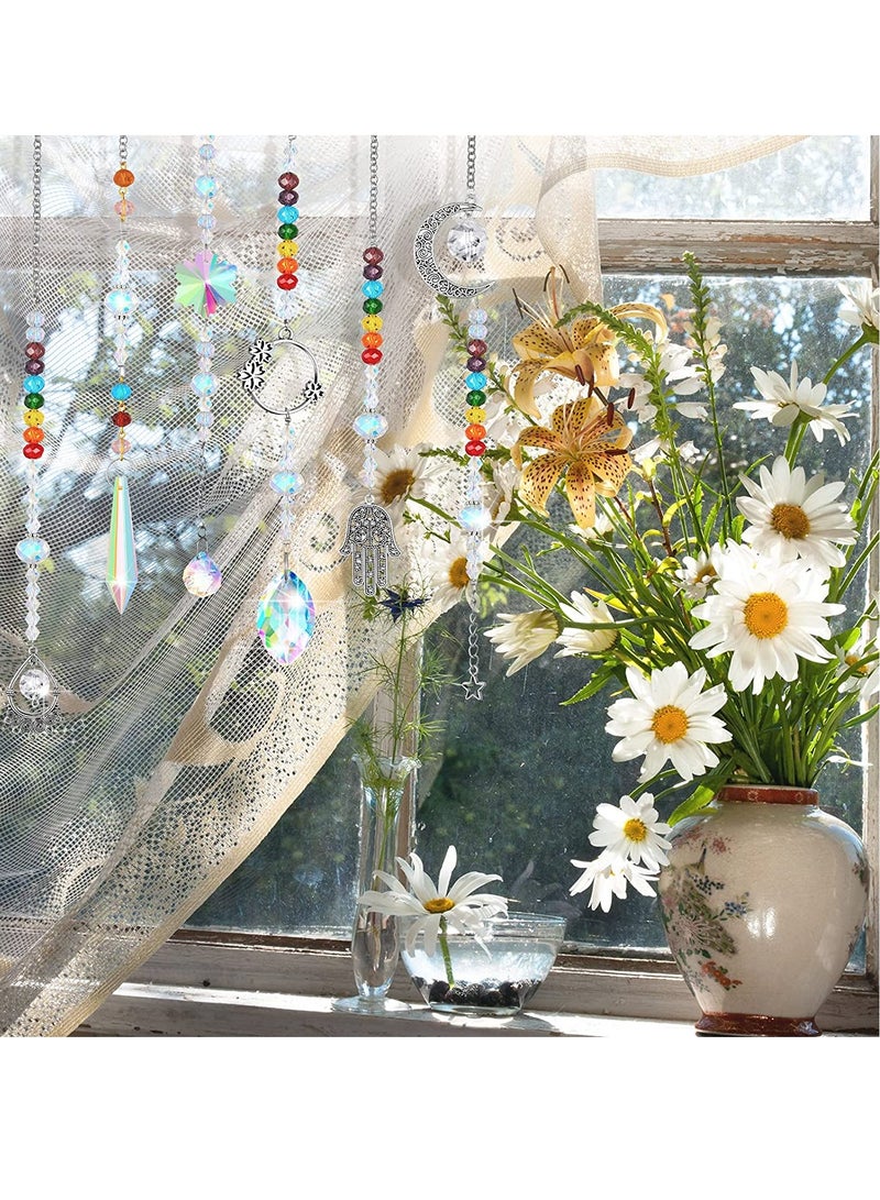 SYOSI 7 قطع كريستالات صيد الشمس ملونة تعليقة بريق نافذة زينة خرز سلسلة كرة ثريا قلائد للمنزل هدايا زفاف ديكور انتعاش - Image 4