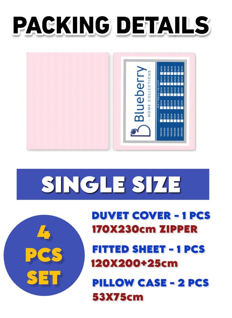 Blueberry 4 Pieces Single Size Duvet Cover Set - Image 2