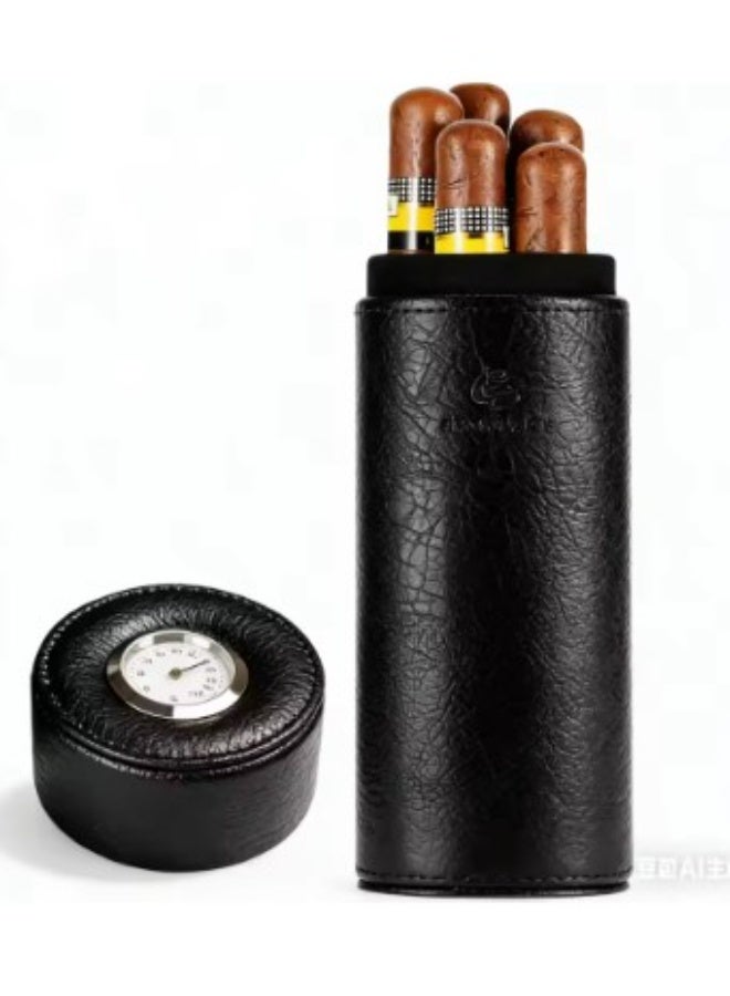Luxury leather case for valuables – equipped with a hygrometer - Image 1