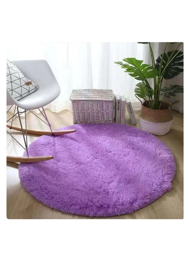 ZCM-HAPPY Upholstery Rug Fluffy Soft Bedroom Round Cushion 100x100cm  - Image 2