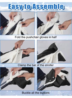 Excefore Stroller Hand Gloves, Baby Stroller Gloves Thick AntiFreeze Mittens Hand Warmer, Universal Warm Winter Gloves Water Repellent Pram Hand Gloves With Touch Screen Phone Bag For Cold Weather, Black  - Image 4