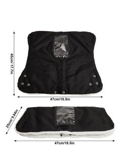 Excefore Stroller Hand Gloves, Baby Stroller Gloves Thick AntiFreeze Mittens Hand Warmer, Universal Warm Winter Gloves Water Repellent Pram Hand Gloves With Touch Screen Phone Bag For Cold Weather, Black  - Image 3