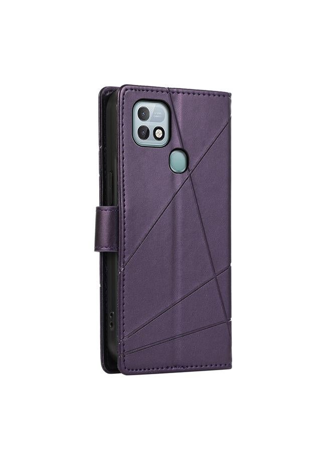 اس-توب جراب لهاتف Infinix Hot 10i مصنوع من جلد البولي يوريثان الأصلي ومزخرف بخطوط منقوش - Image 3