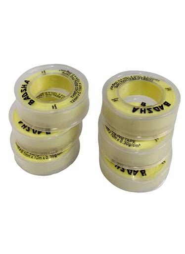 Generic Beauty Tool Teflon Tape Yellow 12mm x 10 Meter for Pipe Fittings Plumbing Aquarium Washing Machine Water Tap to fix Water Leak Pack of 6 PCS  - Image 3