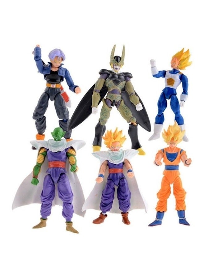 HALAMODO 6 Pcs Dragon Ball Super Saiyan Blue Son Goku Vegeta PVC Action Figure Collectible Model Toys for Children Gift - Image 1
