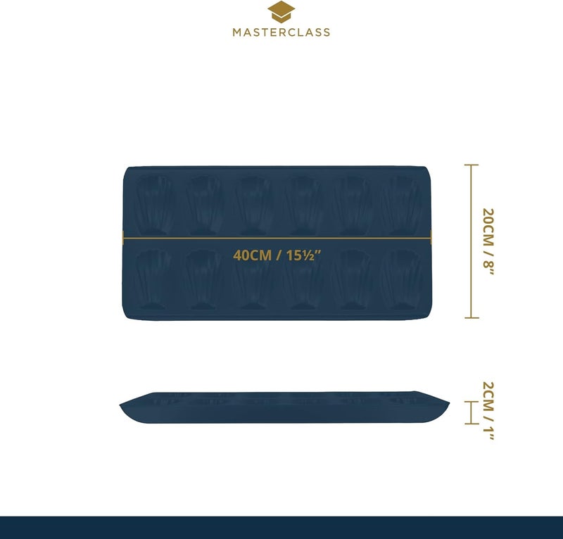 Master Class MasterClass Madeleine Tray with PFOA Free Non Stick, Robust 1mm Carbon Steel, 12 Hole Cake Mould, 40x 20 cm, Grey - Image 2