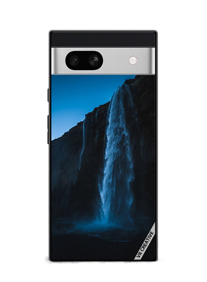 VR CREATIVE Protective Case Cover For Google Pixel 7a Blue Waterfall Design Multicolour - Image 1
