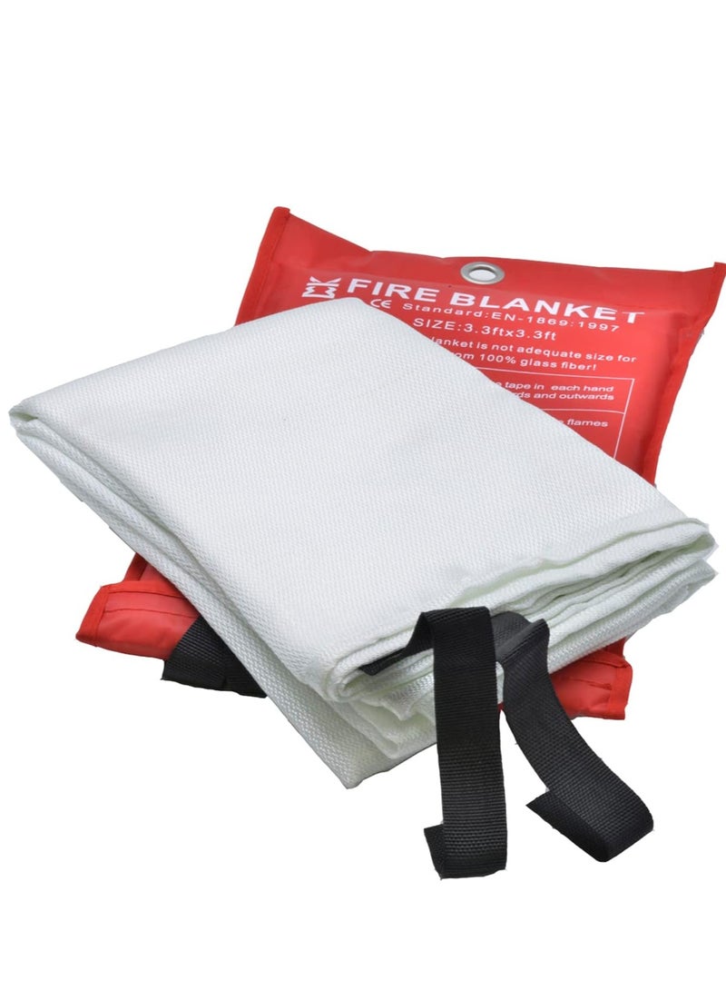 Emergency Fire Blanket for Home Kitchen -2 Pack Safety Fiberglass Fire Blankets Suppression Flame Retardant Great for School, Fireplace, Grill, Car, Office, Warehouse(1m × 1m) - Image 2