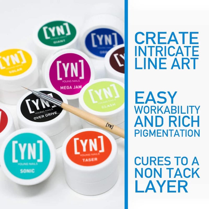 Young Nails Mission Control Gel Paint for Nails, Precision Gel Paint for Detailed Nail Art, Cure with Zero Tacky Layer, 5 grams. - Image 2