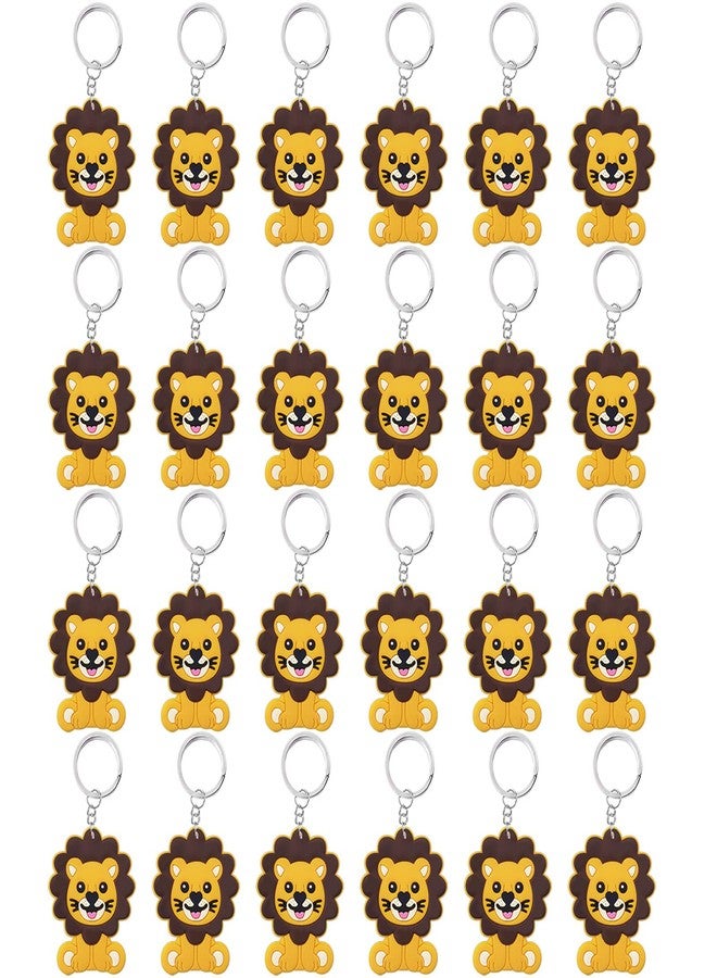 CiciBear 24 Pack Lion Keychains Set for Wild animal Themed Party Favors, Birthday, Carnival, Goodie Bag Stuffers, Anniversary,Brown - Image 1
