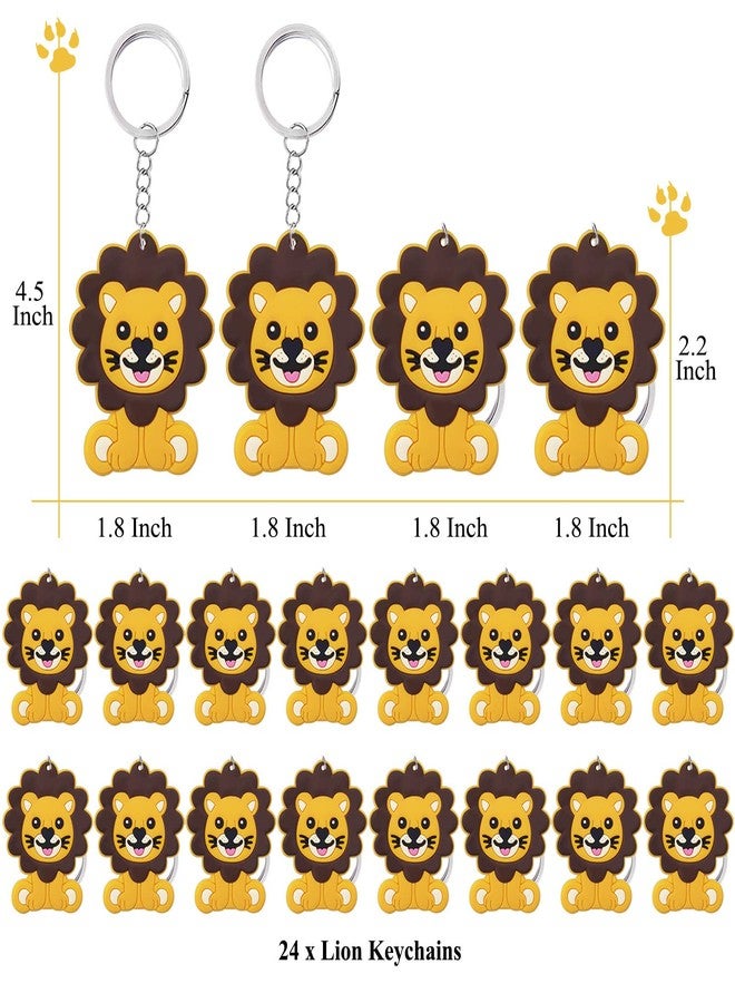 CiciBear 24 Pack Lion Keychains Set for Wild animal Themed Party Favors, Birthday, Carnival, Goodie Bag Stuffers, Anniversary,Brown - Image 4
