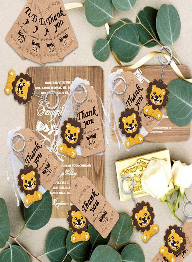 CiciBear 24 Pack Lion Keychains Set for Wild animal Themed Party Favors, Birthday, Carnival, Goodie Bag Stuffers, Anniversary,Brown - Image 3