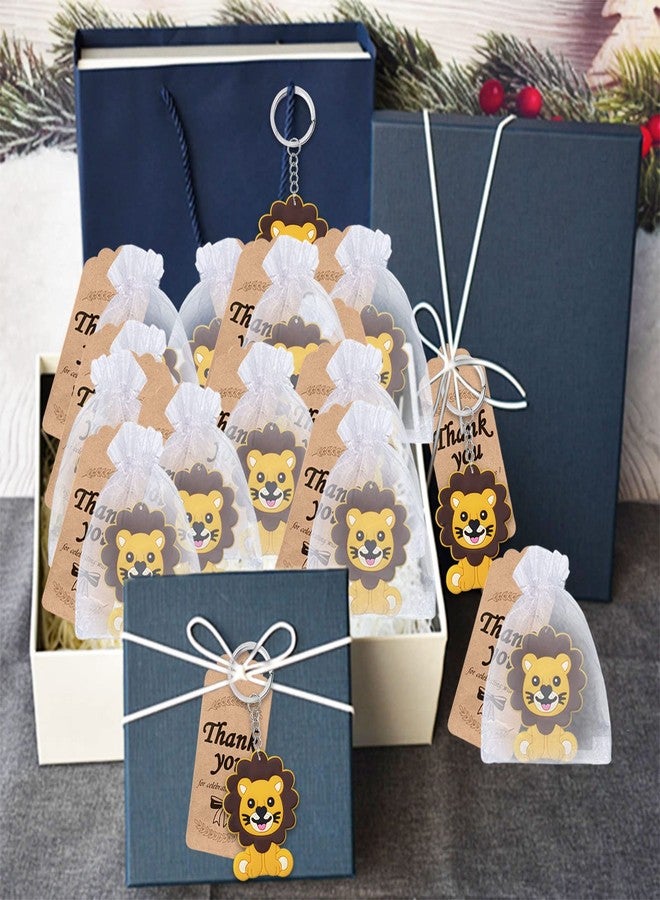 CiciBear 24 Pack Lion Keychains Set for Wild animal Themed Party Favors, Birthday, Carnival, Goodie Bag Stuffers, Anniversary,Brown - Image 5