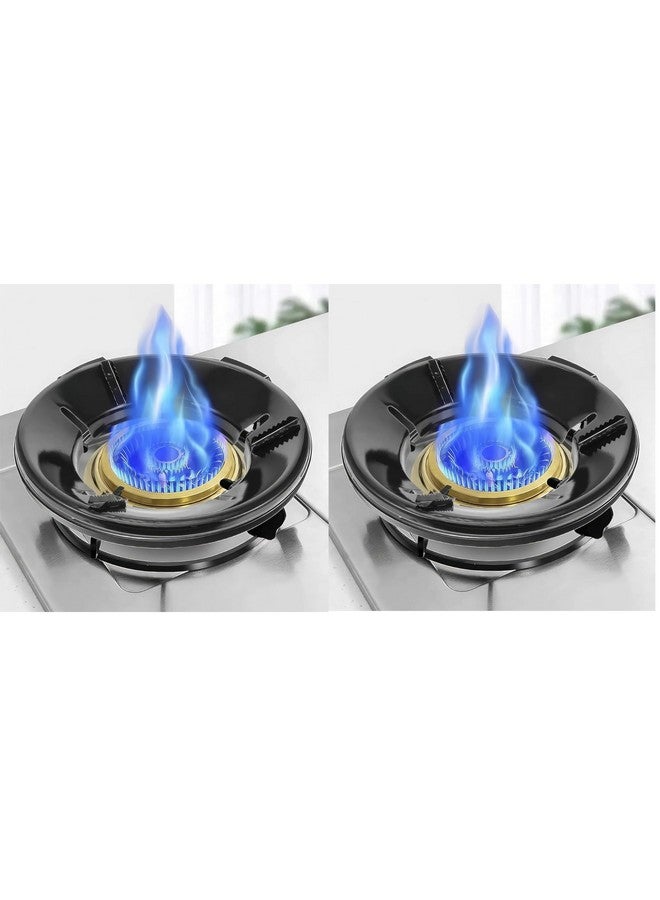 ANKUL ANKUL Set of 2 Black Gas Saver Burner Stand Gas Chula Burner Gas Saver Stand Jali Ring Fire & Windproof Energy Saving, Gas Chula Support Stand 4 Legs Supported For Indian Gas 0.7Mm (2, Black) - Image 1