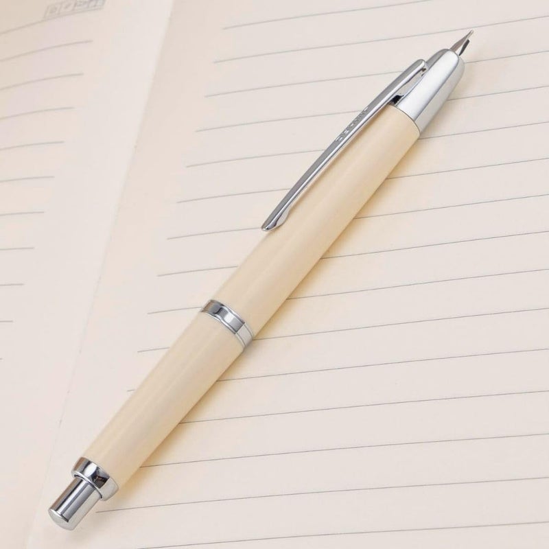 Goldleaf Jinhao 20 Press Retractable Fountain Pen – Fine Nib with Converter – Plastic Body & Metal Clip – Multiple Colors – Smooth Writing Daily Pen (No Ink Included) (Ivory White (Silver Clip)) - Image 3