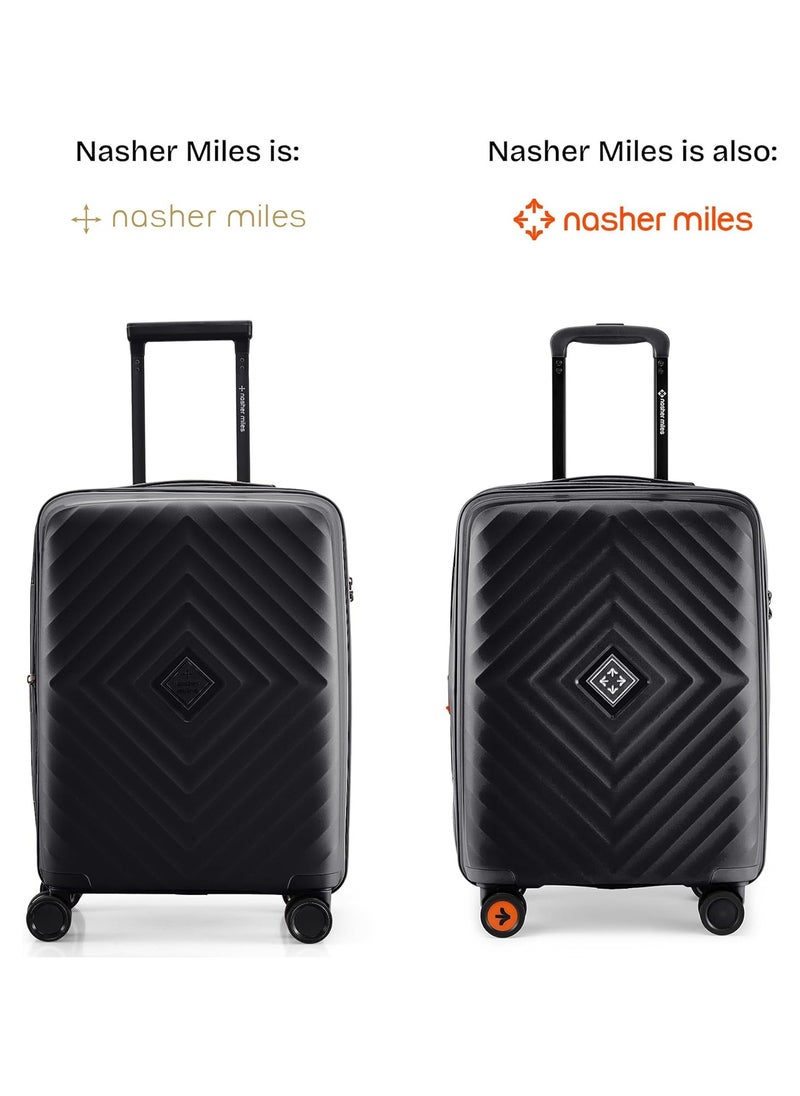 nasher miles Nasher Miles Antwerp Hard-Sided Polypropylene Cabin Luggage 20 inch | 55cm TSA Lock 8 Wheels & Expander Small Trolley Bag for Travel | Suitcase (Black)  - Image 2