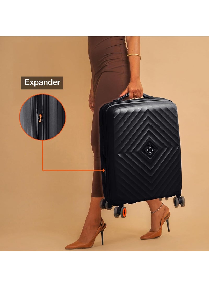 nasher miles Nasher Miles Antwerp Hard-Sided Polypropylene Cabin Luggage 20 inch | 55cm TSA Lock 8 Wheels & Expander Small Trolley Bag for Travel | Suitcase (Black)  - Image 5