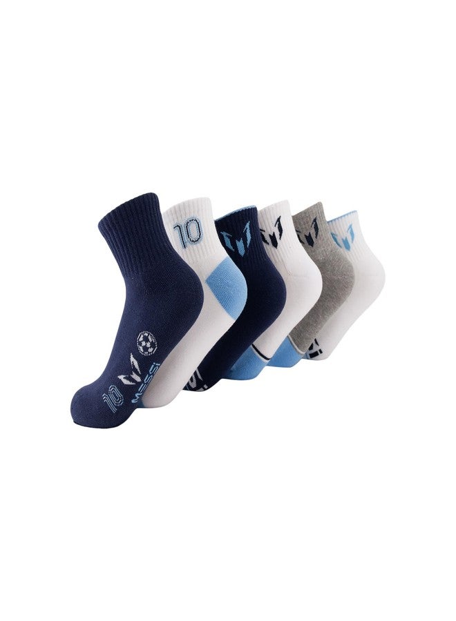 ميسي جوارب قصيرة للكاحل للأولاد من ميسي، عبوة من 6 قطع، ناعمة ومطاطية، مريحة - Image 2