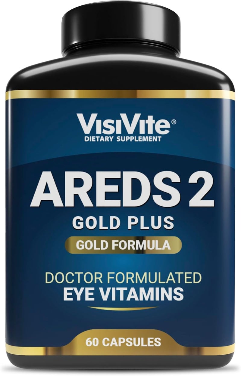 VisiVite Doctor Formulated AREDS 2 Plus Eye Vitamins with Zeaxanthin Plus Lutein  Bilberry and Grape Seed Extract  Premium Eye Health Formula  60 Eye Supplement Capsules of VisiVite Gold Plus - Image 1