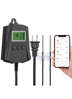 Wifi Heat Mat Reptile Thermostat Controller Temperature Controller With 2 Probes And 2 Outlets, Ipt2Ch Reptiles Heat Mat Thermostat (Max 250W Per Outlet)