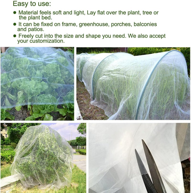 Gardeningwill شبكة حشرات طيور بعرض 8 أقدام وطول 10 أقدام لحماية النباتات والفاكهة والزهور - Image 3