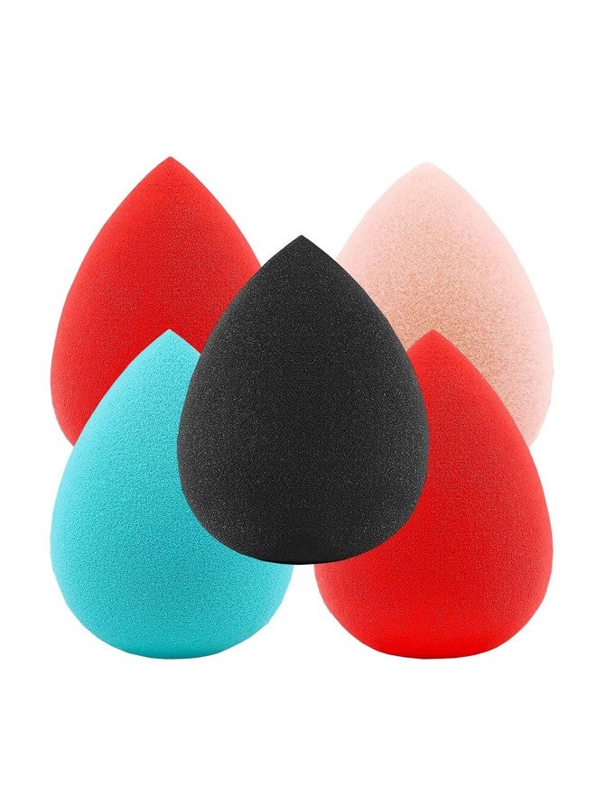 SUAKE Professional Beauty Blender Sponges For Face Makeup Beauty Blender Face Sponge Puff For All Skin Types Soft Latexfree Reusable (Single Colour Pack Of 5) - Image 1