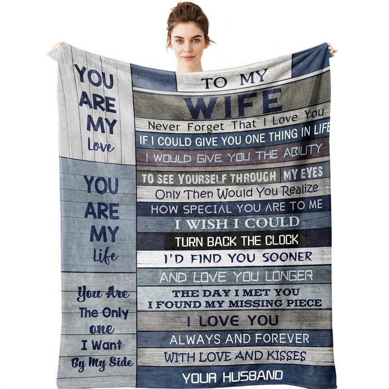 Yamco Yamco Wife Gifts  Birthday Gifts for Wife  I Love You Romantic Blankets 60x50  Top Wifey Gift for Birthday  Best Anniversary Presents for Women  Cool Mothers Day Anniversary Ideas from Husband 