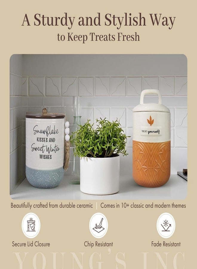Young's Inc. Ceramic Cookie Jar - Cute Kitchen Counter Storage Canister with Lid - Perfect for Cookies, Coffee, Tea, Candy, Dog Treats, and More - Cookies Finest - Black, White - Image 2