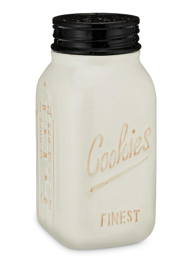 Young's Inc. Ceramic Cookie Jar - Cute Kitchen Counter Storage Canister with Lid - Perfect for Cookies, Coffee, Tea, Candy, Dog Treats, and More - Cookies Finest - Black, White - Image 1