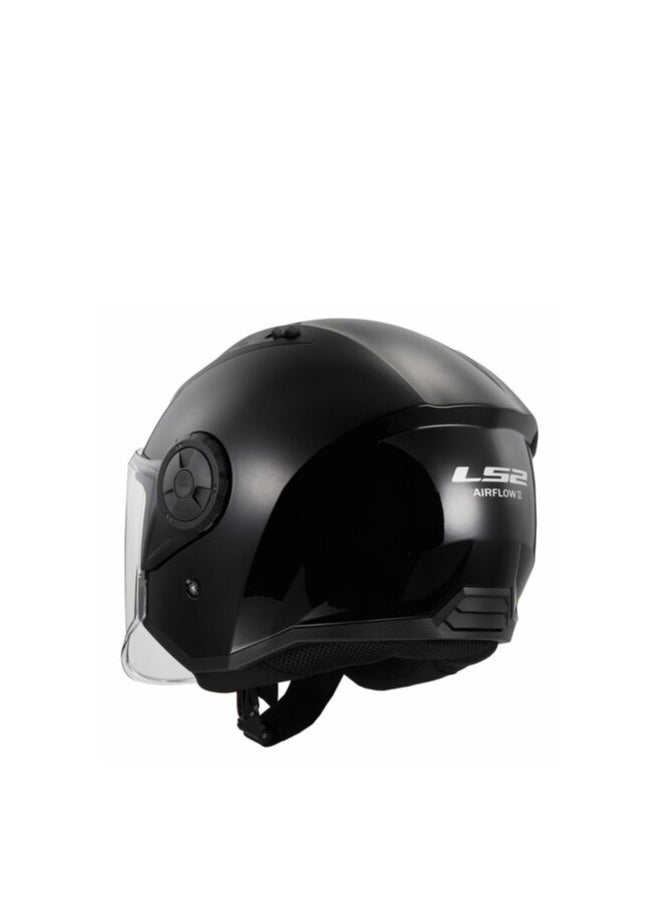 LS2 HELMETS - LS2 HELMET OF616 Airflow II HALF Face Helmet - Color: Gloss Black - Image 1
