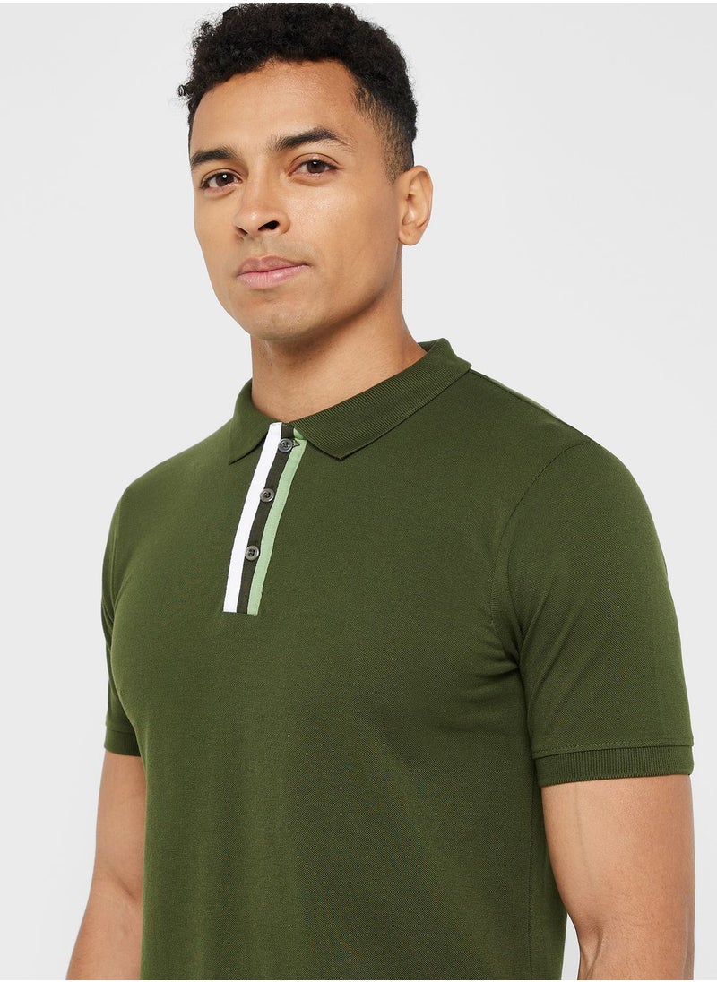 Seventy Five - Tape Detail Polo Shirt - Image 1