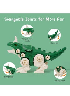 SYOSI Dinosaur Toys for Kids, Take Apart 5 in 1 Transformer Dinosaur Toys for Boys Girls, Learning Educational Toys Set for Toddlers Boys Girls Age 3 4 5 6 7 8 Year Old Gift  - Image 3
