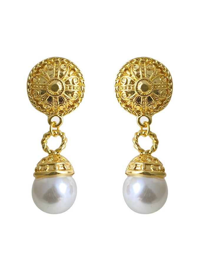 925 Silver Needle Pearl Drop Earrings With Gift Box Fashion Jewelry - Image 1