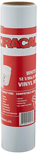 ORACAL 12125 x 10ft Roll of Oracal 651 White Craft Vinyl  On a 25 Core  Adhesive Vinyl for Cricut Silhouette and Cameo Cutters  Gloss Finish  Outdoor and Permanent