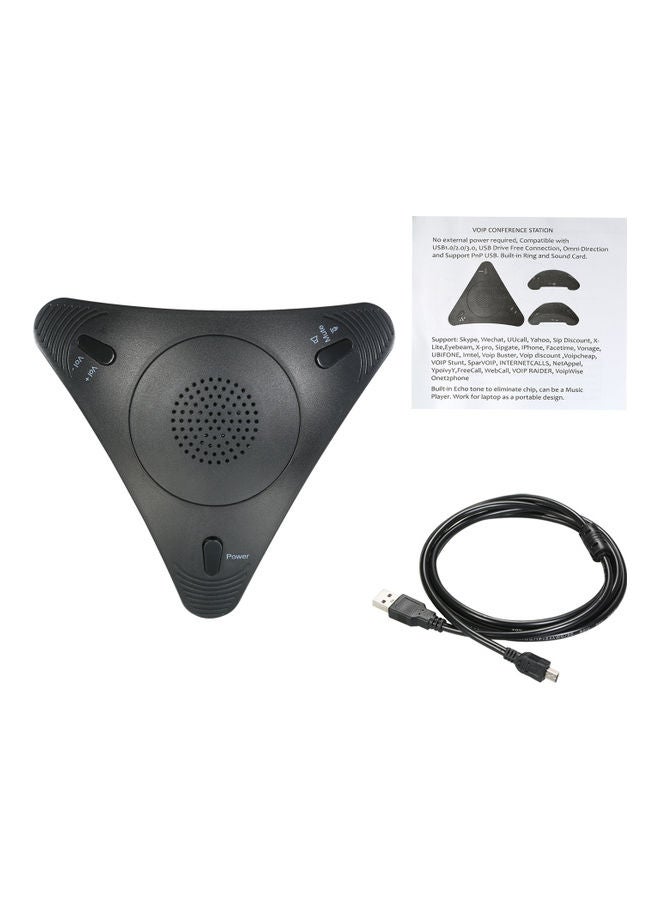 USB Conference Computer Microphone  With Speaker Black - Image 4