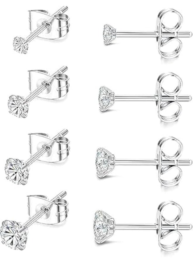 2–5 mm Titanium Stud Earrings for Sensitive Ears – Hypoallergenic CZ Ball Studs, Lightweight Everyday Women’s Earrings - Image 1