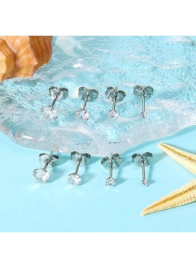 2–5 mm Titanium Stud Earrings for Sensitive Ears – Hypoallergenic CZ Ball Studs, Lightweight Everyday Women’s Earrings - Image 4