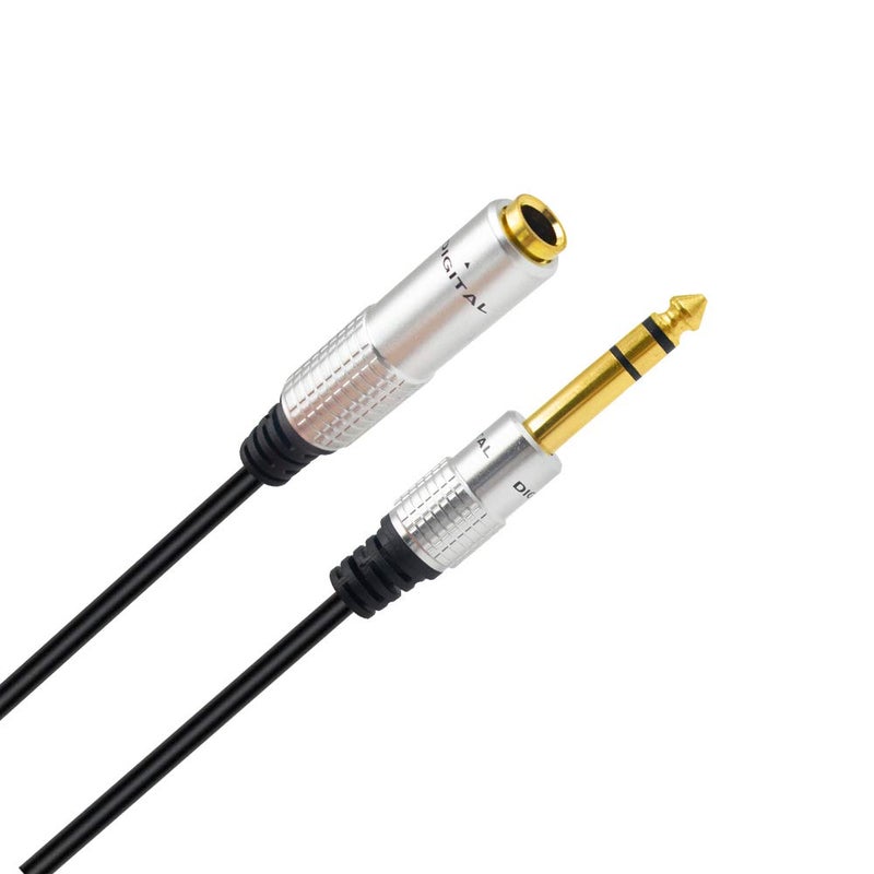 Poyiccot 1/4 inch Extension Cable, 6.35mm 1/4" inch Male to Female Stereo Headphone Guitar Extension Cable Cord, Gold Plated Quarter inch Headphone Extension Cable, 12inch Length - Image 4
