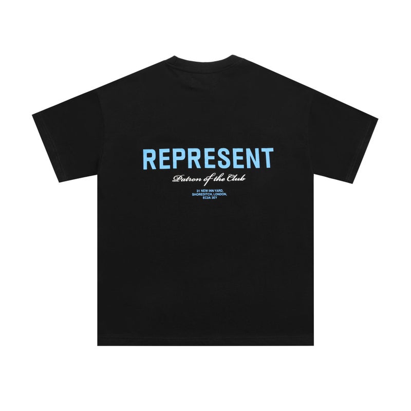 Represent Icon Blue Slogan Letter Logo Printed Short Sleeve High Street Loose Casual Trendy Brand Men'S T-Shirt - Image 1